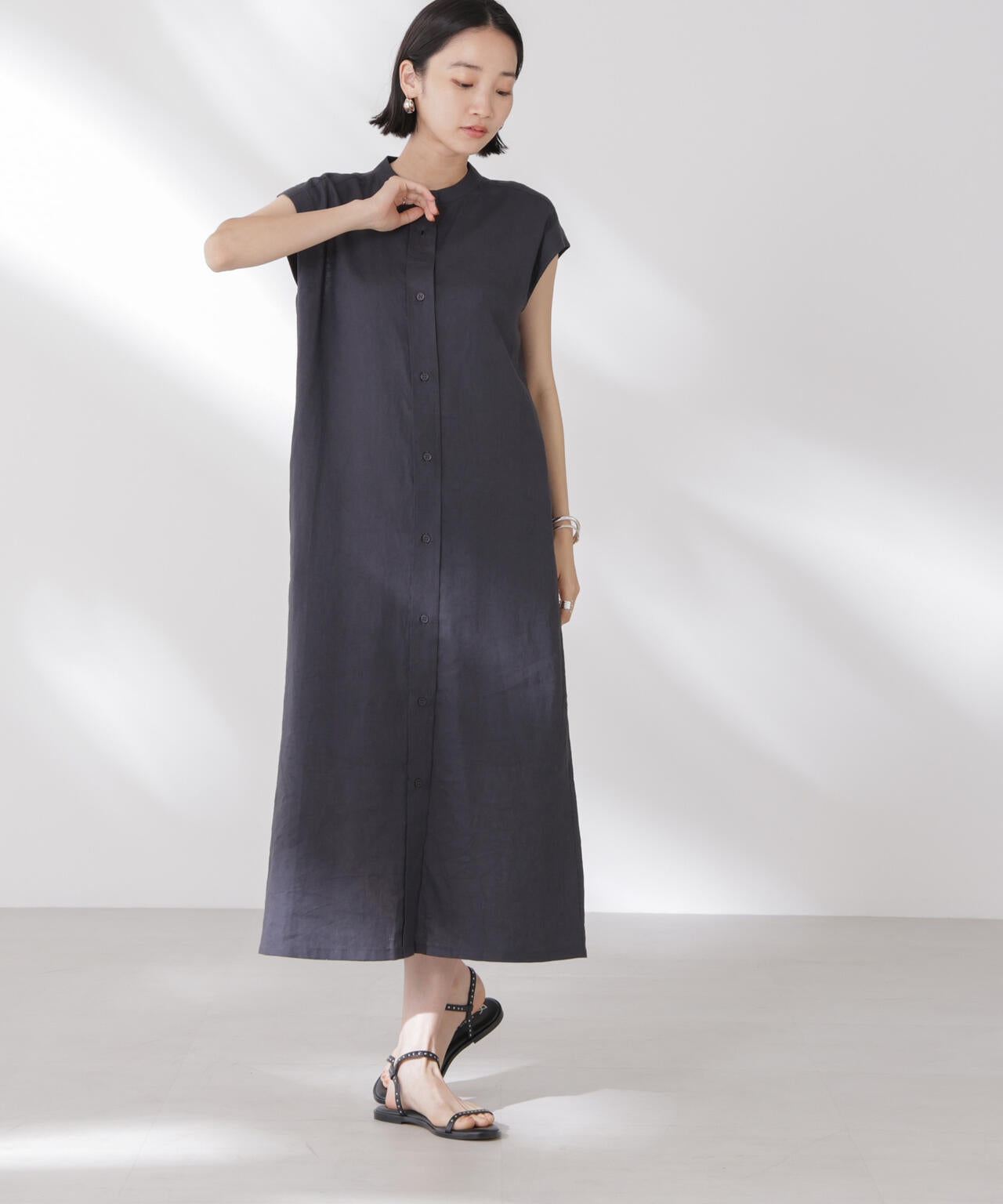 Anti Smell Linen フレンチスリーブワンピース