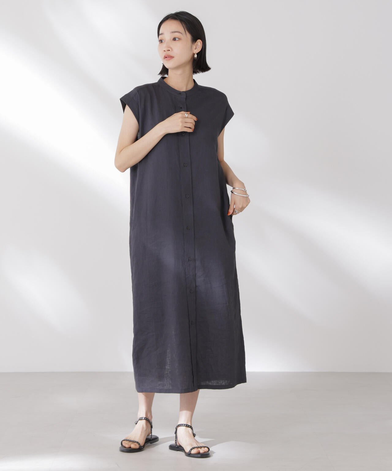 Anti Smell Linen フレンチスリーブワンピース