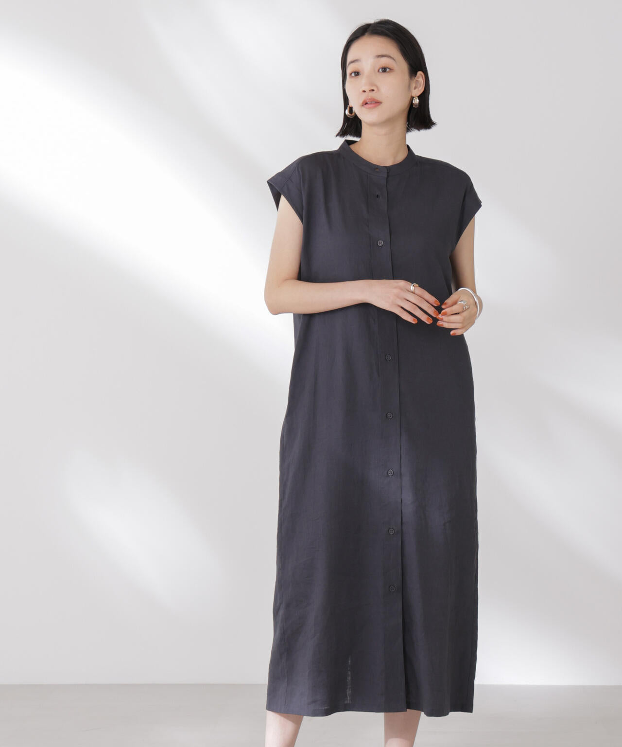 Anti Smell Linen フレンチスリーブワンピース