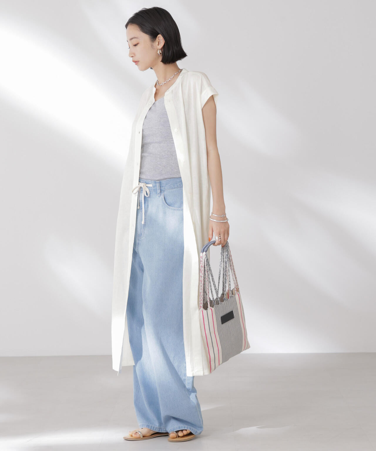 Anti Smell Linen フレンチスリーブワンピース