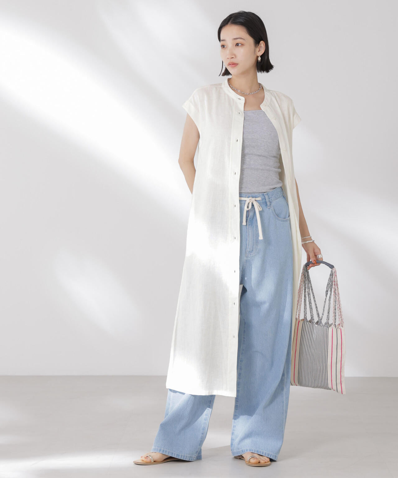 Anti Smell Linen フレンチスリーブワンピース