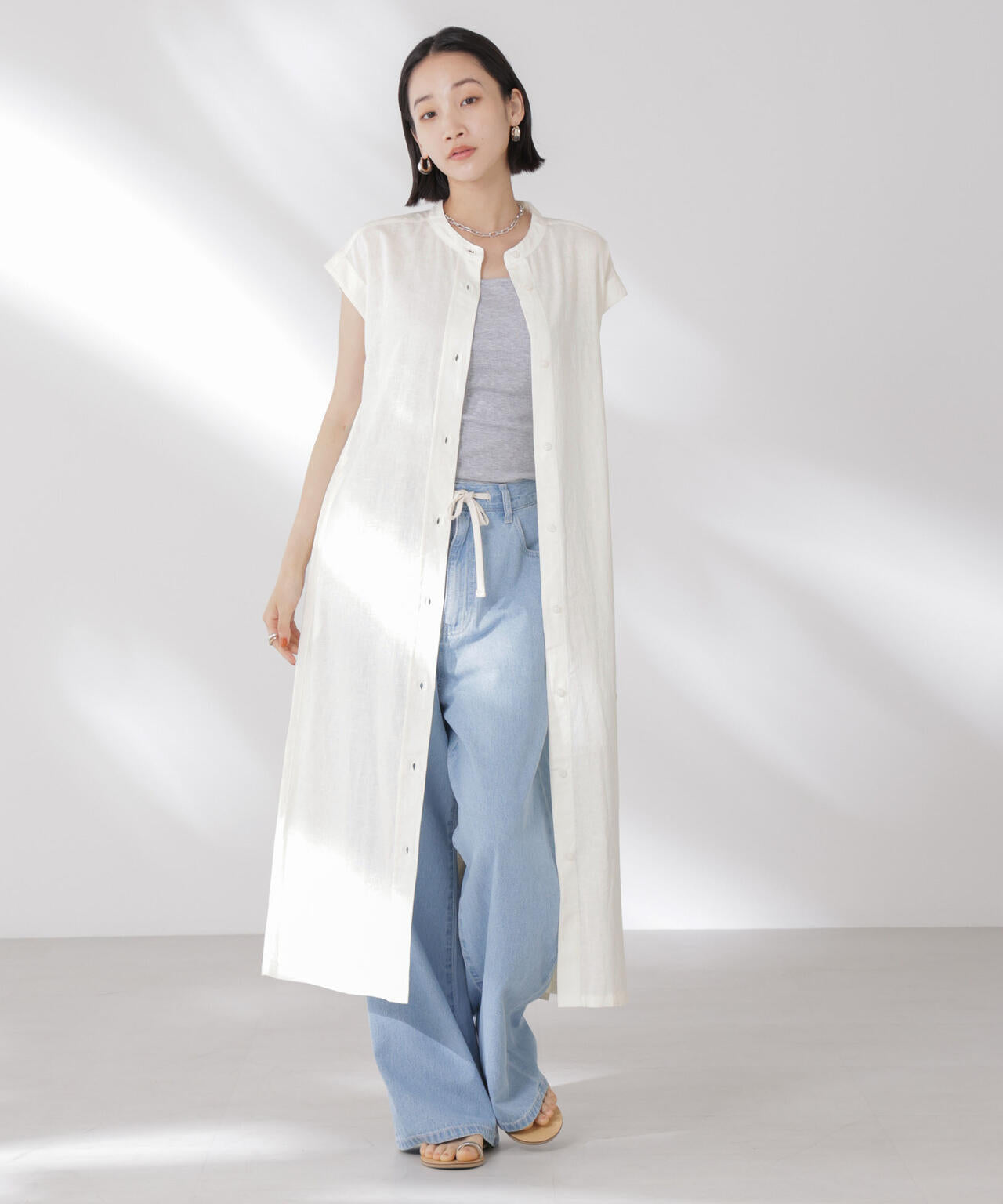 Anti Smell Linen フレンチスリーブワンピース