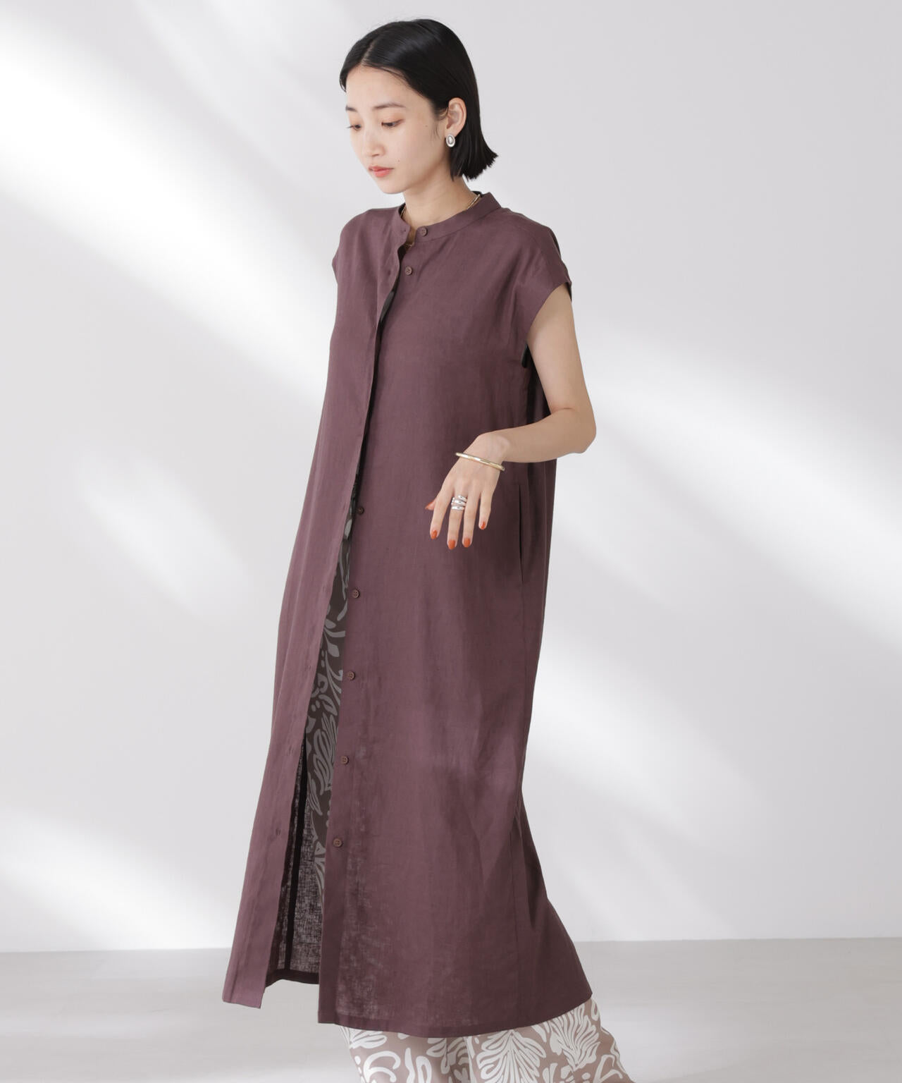 Anti Smell Linen フレンチスリーブワンピース