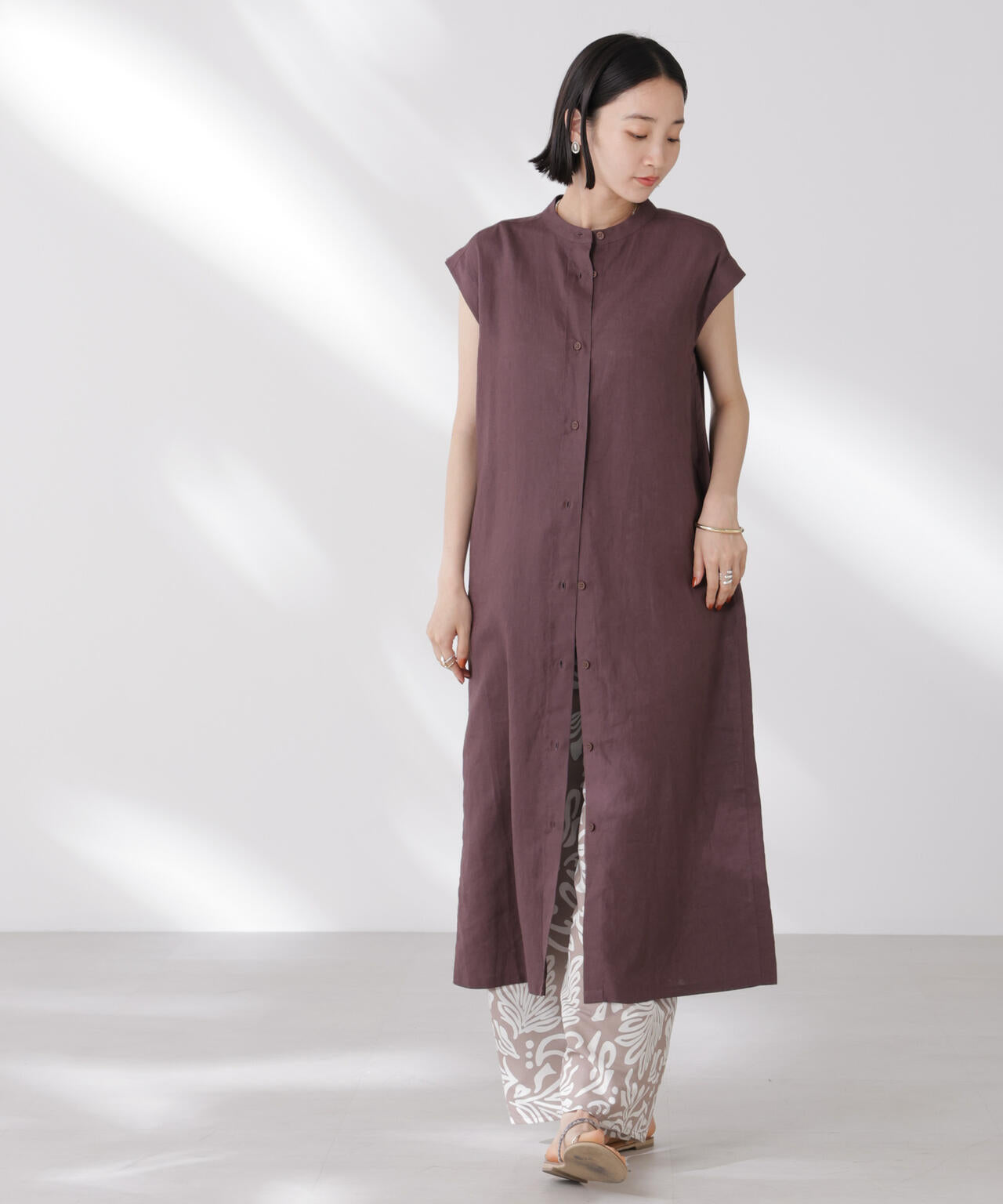 Anti Smell Linen フレンチスリーブワンピース