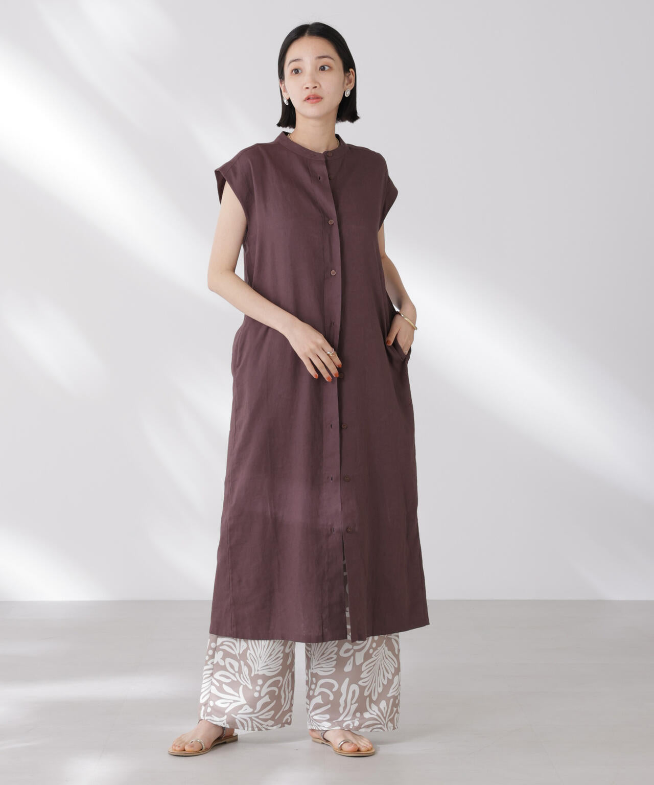 Anti Smell Linen フレンチスリーブワンピース