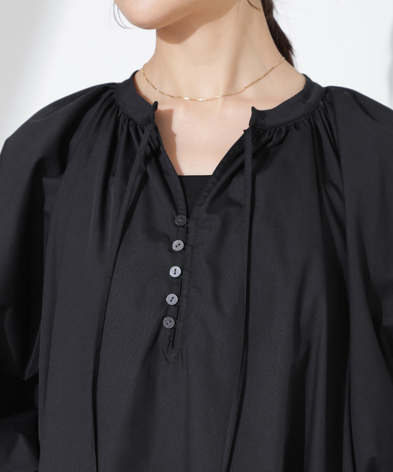 ボリュームギャザーフレアワンピース
