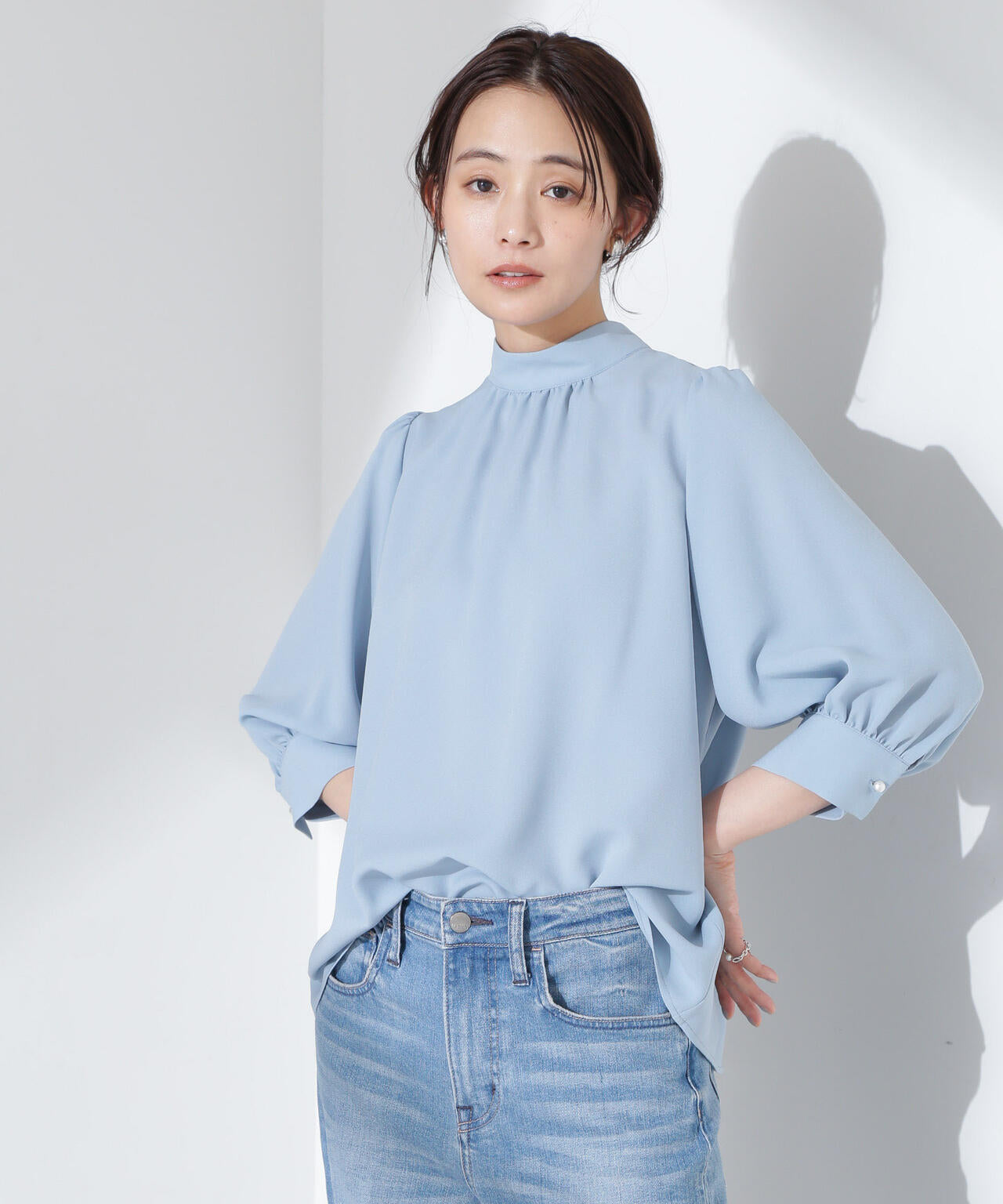ボウタイ取り外し可2wayブラウス