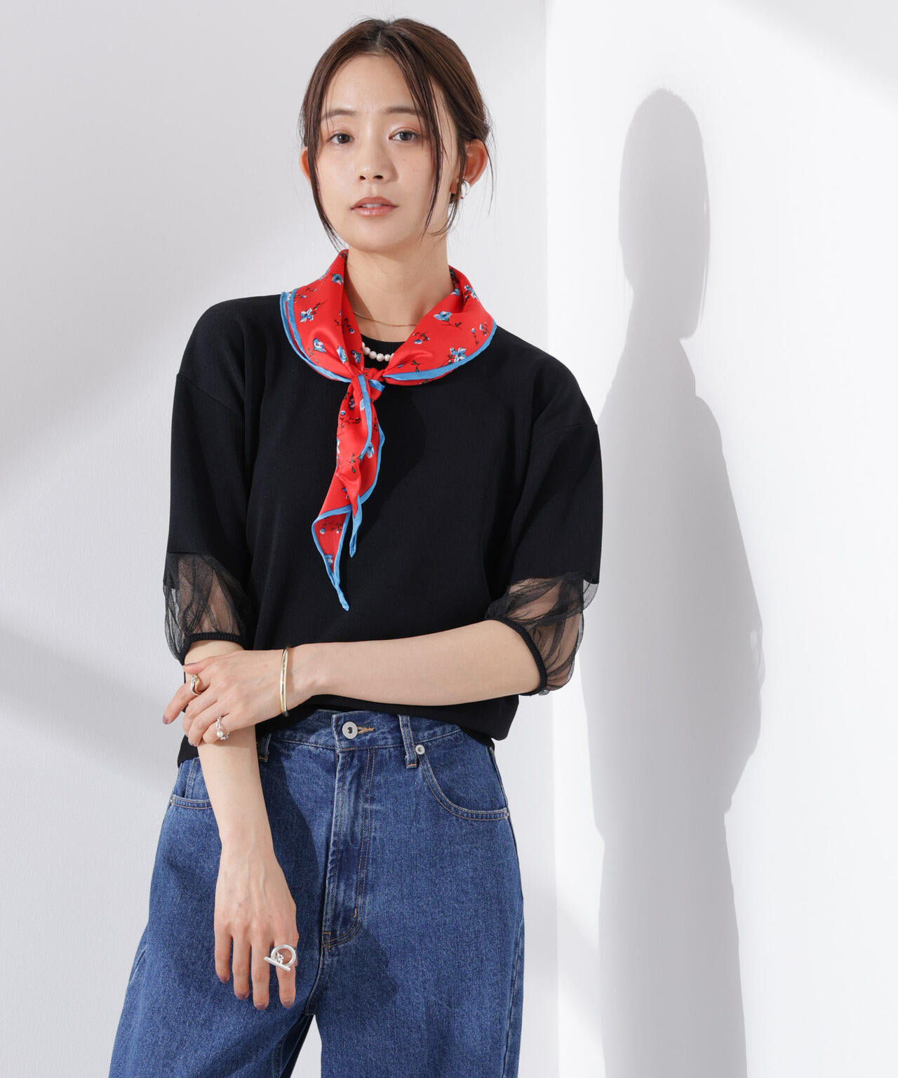 シアースリーブ・UVカット・接触冷感ニット