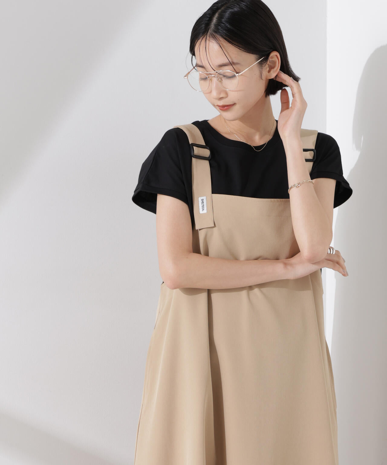 汗染み防止加工接触冷感フレンチスリーブTシャツ