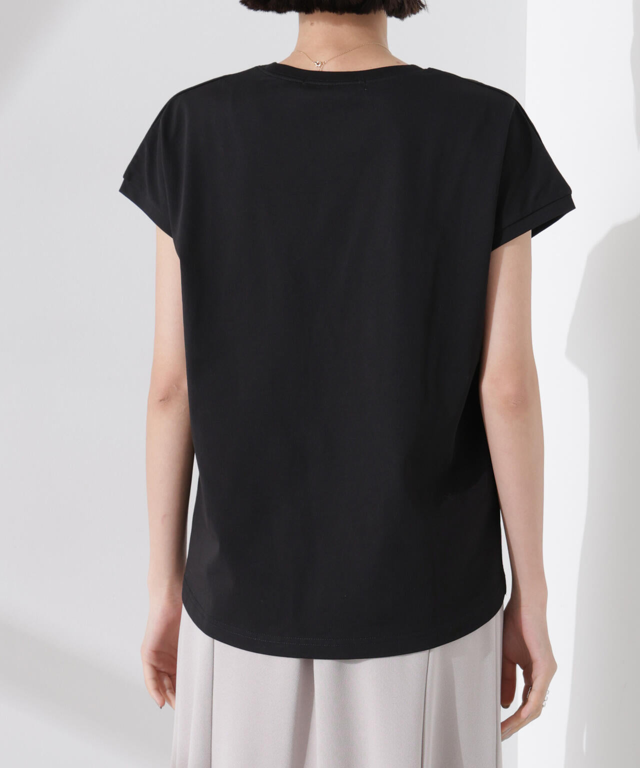 汗染み防止加工接触冷感フレンチスリーブTシャツ