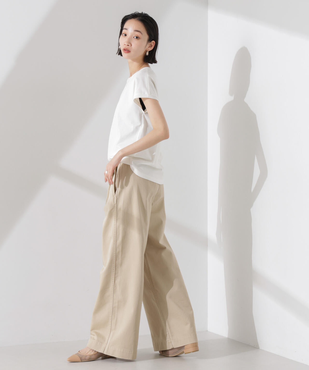 汗染み防止加工接触冷感フレンチスリーブTシャツ