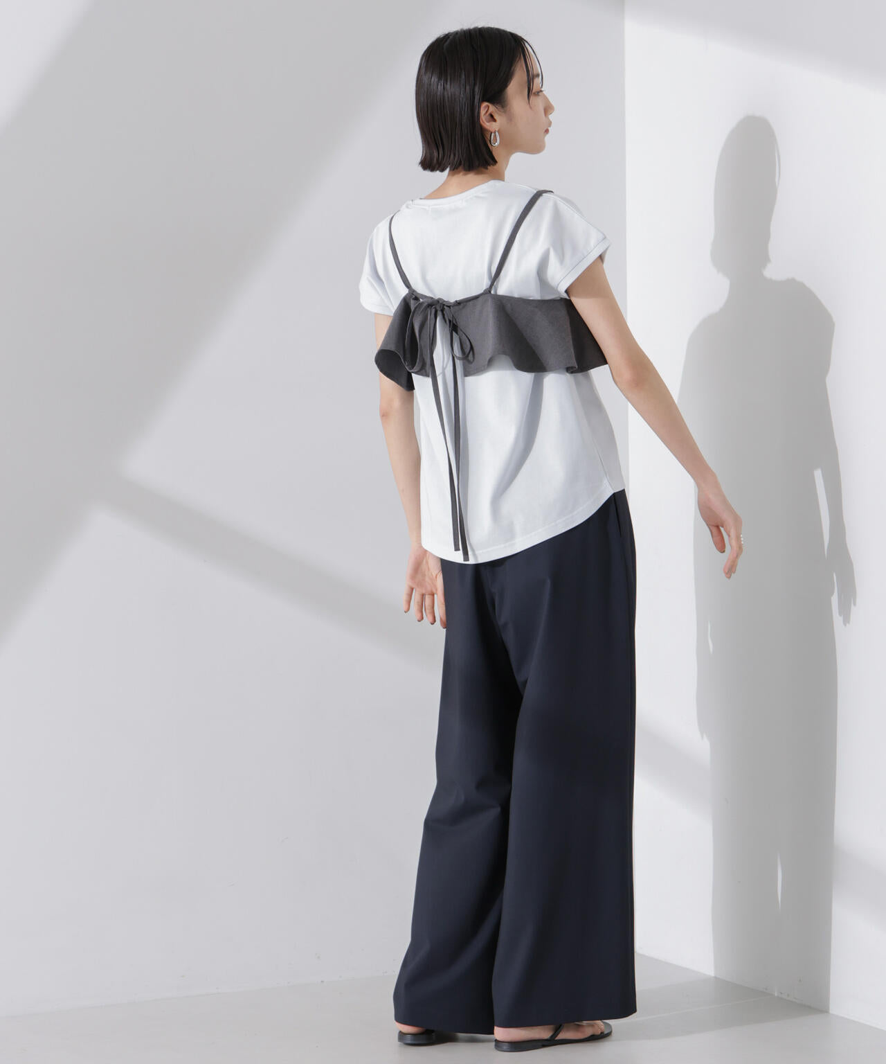 汗染み防止加工接触冷感フレンチスリーブTシャツ