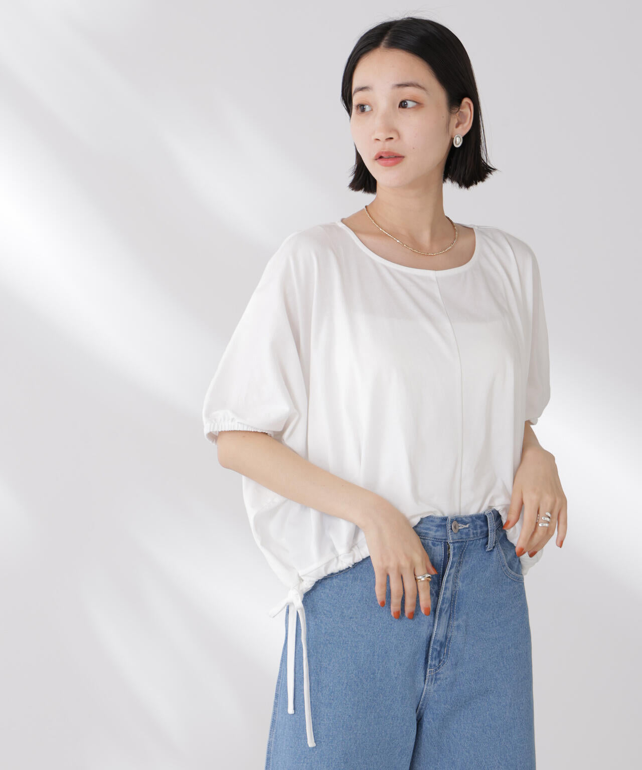 吸水速乾抗菌防臭クロップドドロストトップス