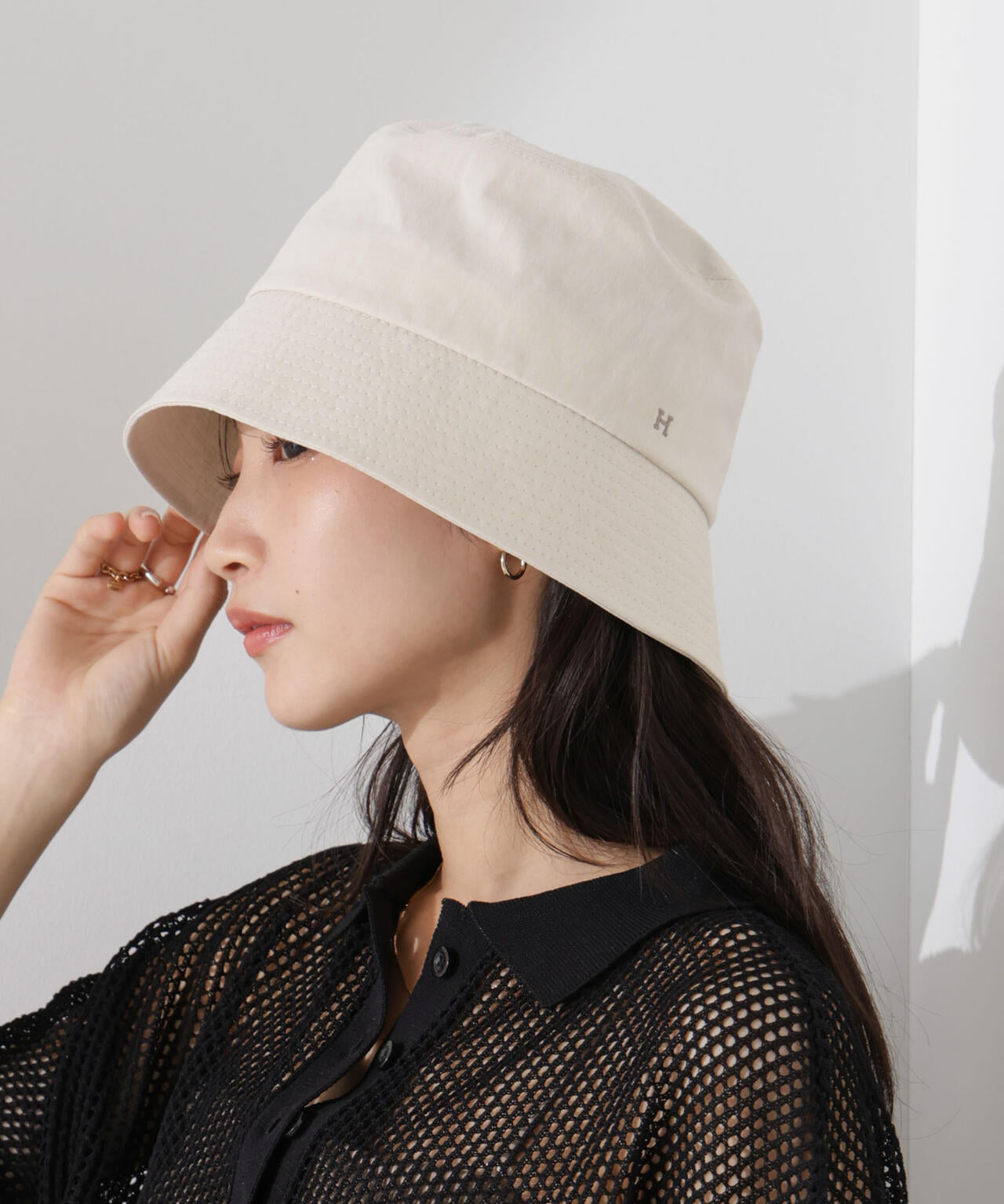 Healthknit/ワンポイント刺繍バケットハット