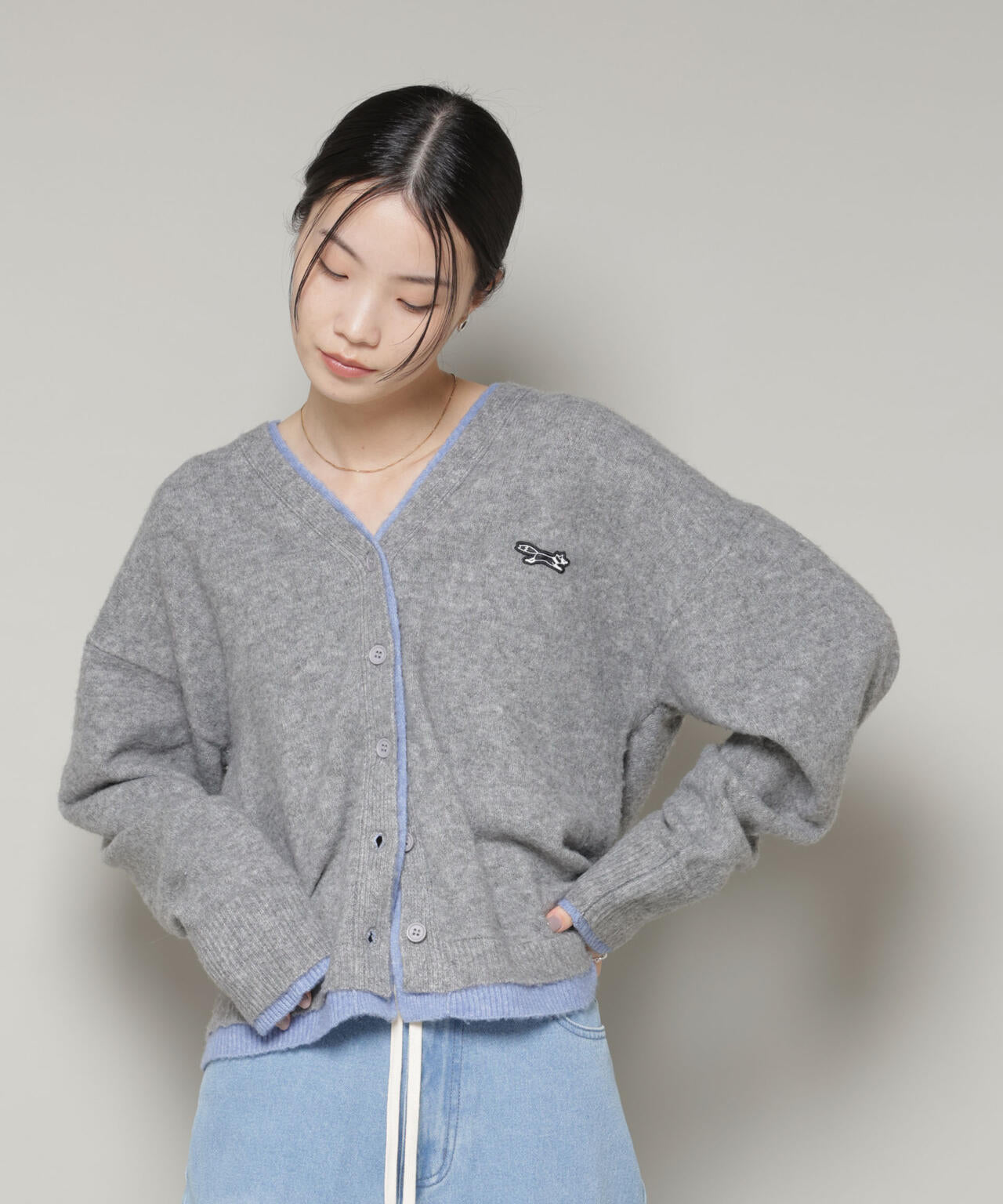 PENNEYS別注TheFOXバイカラーVネックカーディガン