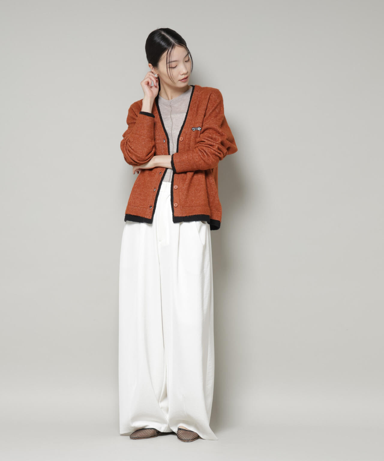 PENNEYS別注TheFOXバイカラーVネックカーディガン