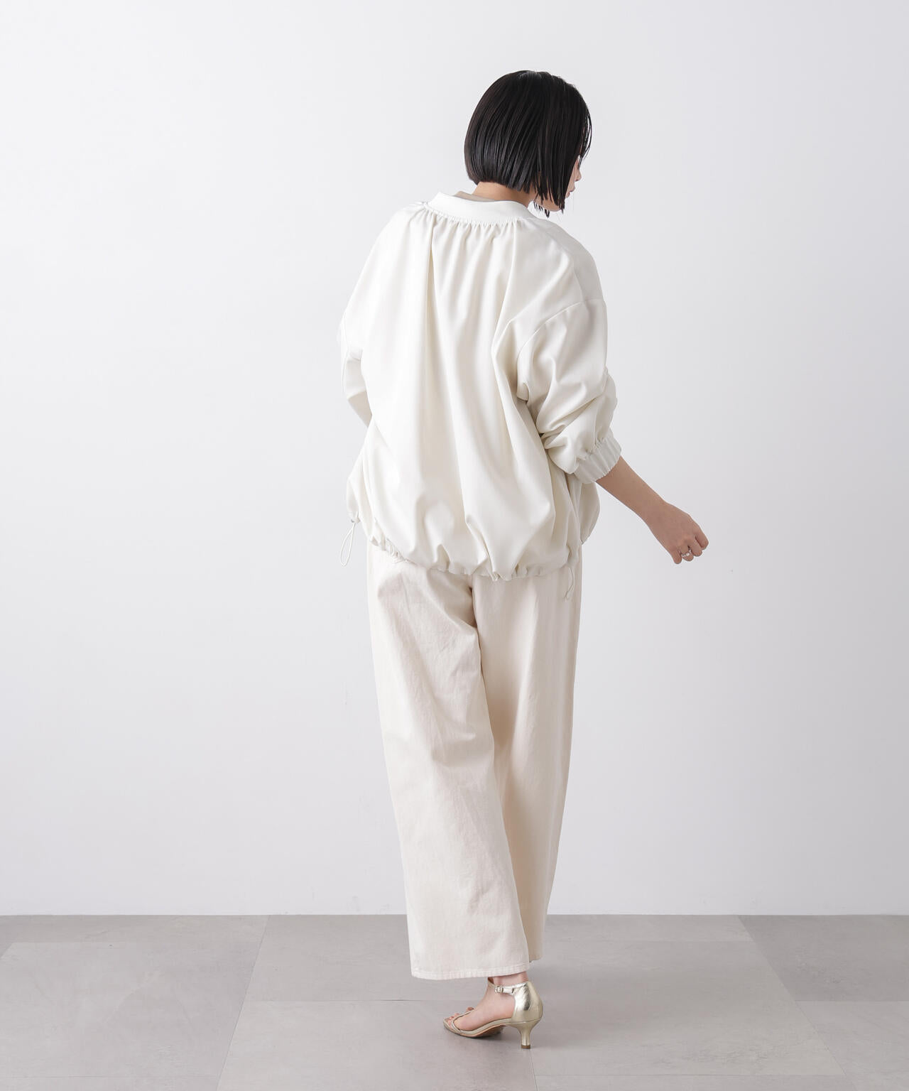 撥水加工 ドロストヘムリブブルゾン