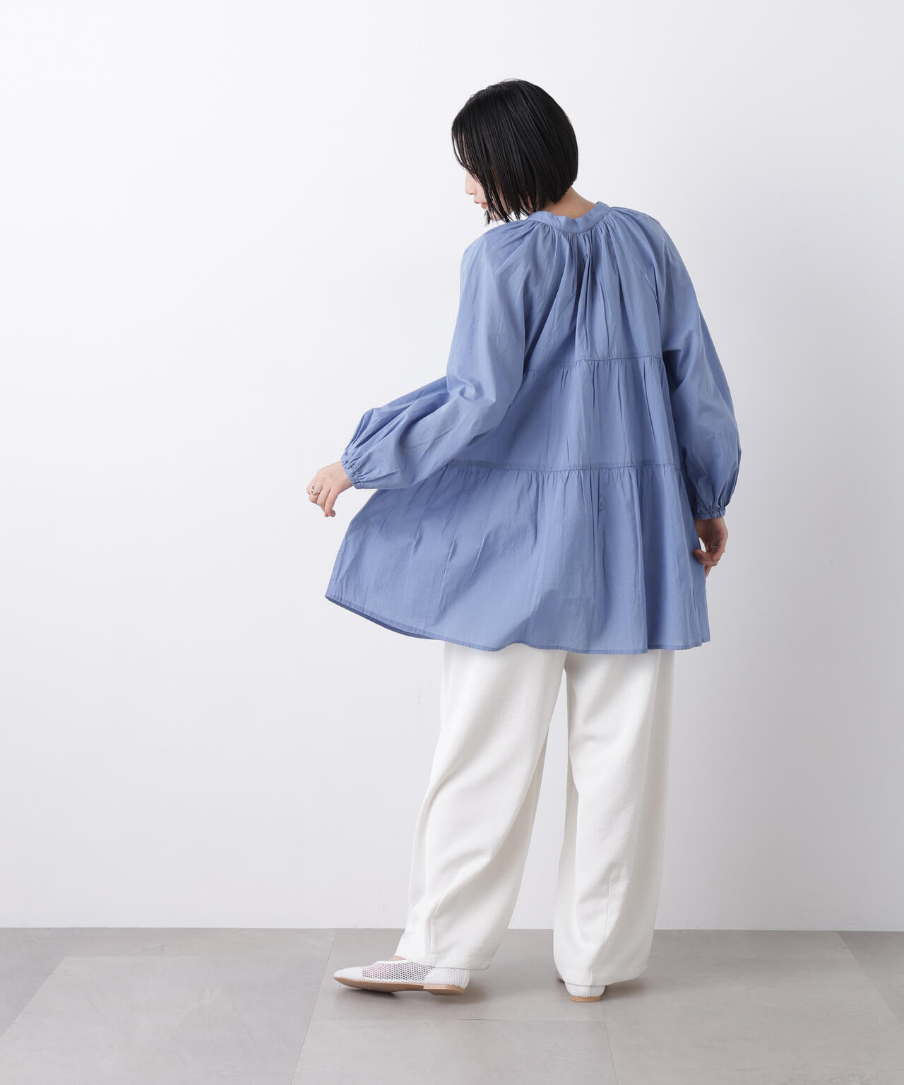 made in INDIA ティアードチュニックブラウス