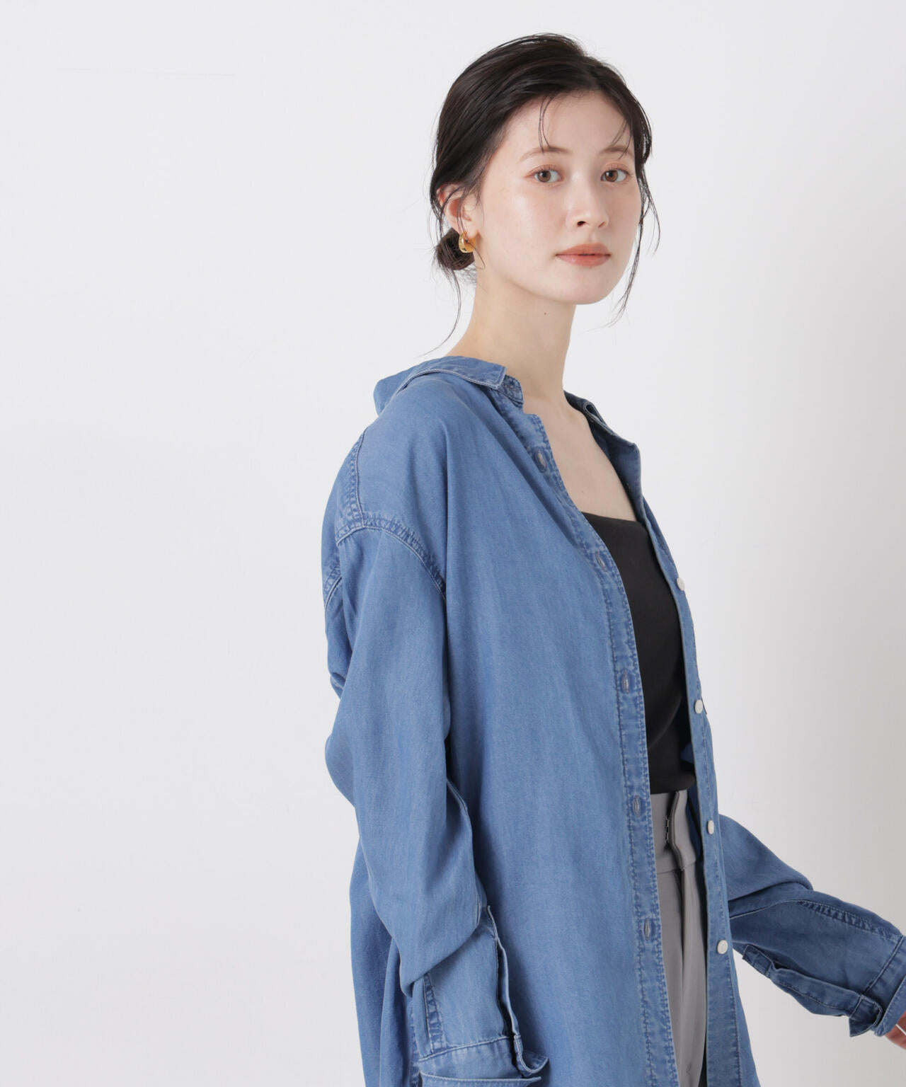 デニムワイドシャツ