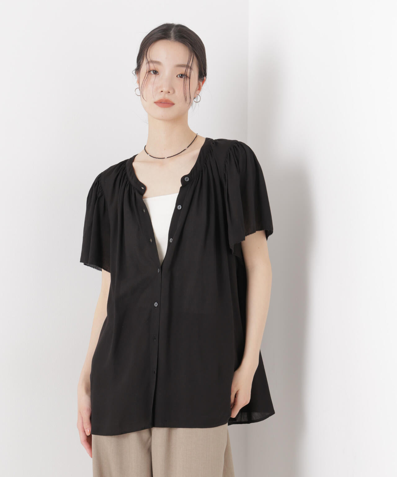 made in INDIA 前後2wayフレンチブラウス(セットアップ可)