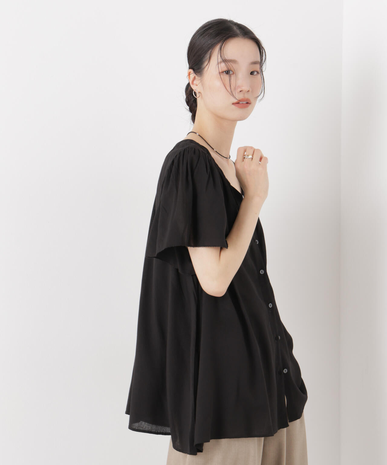 made in INDIA 前後2wayフレンチブラウス(セットアップ可)