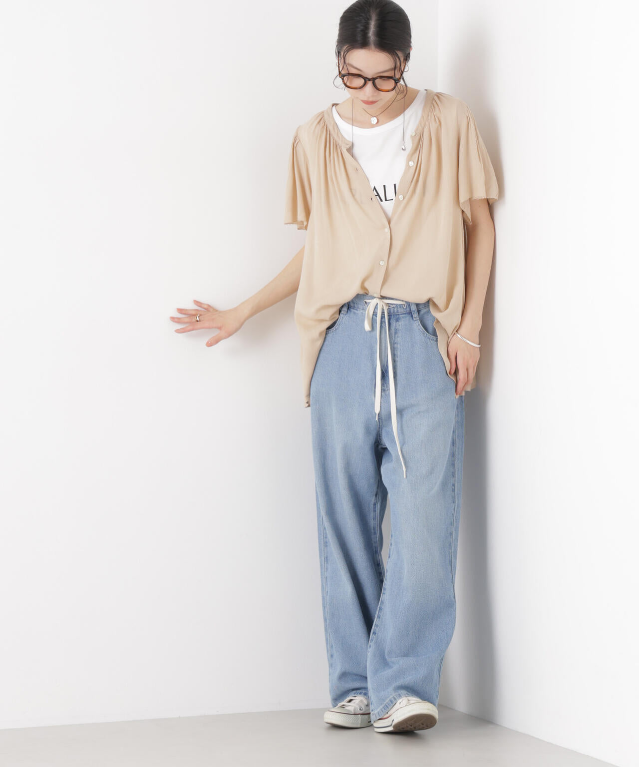 made in INDIA 前後2wayフレンチブラウス(セットアップ可)