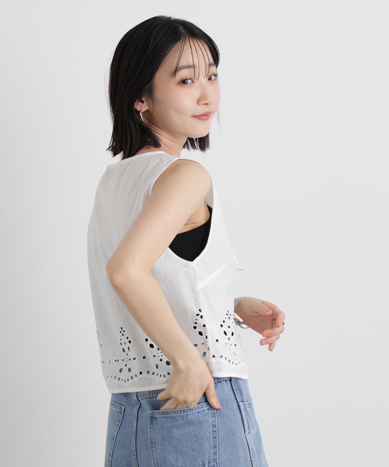 made in INDIA カットワークエンブロイダリージレ(セットアップ可)