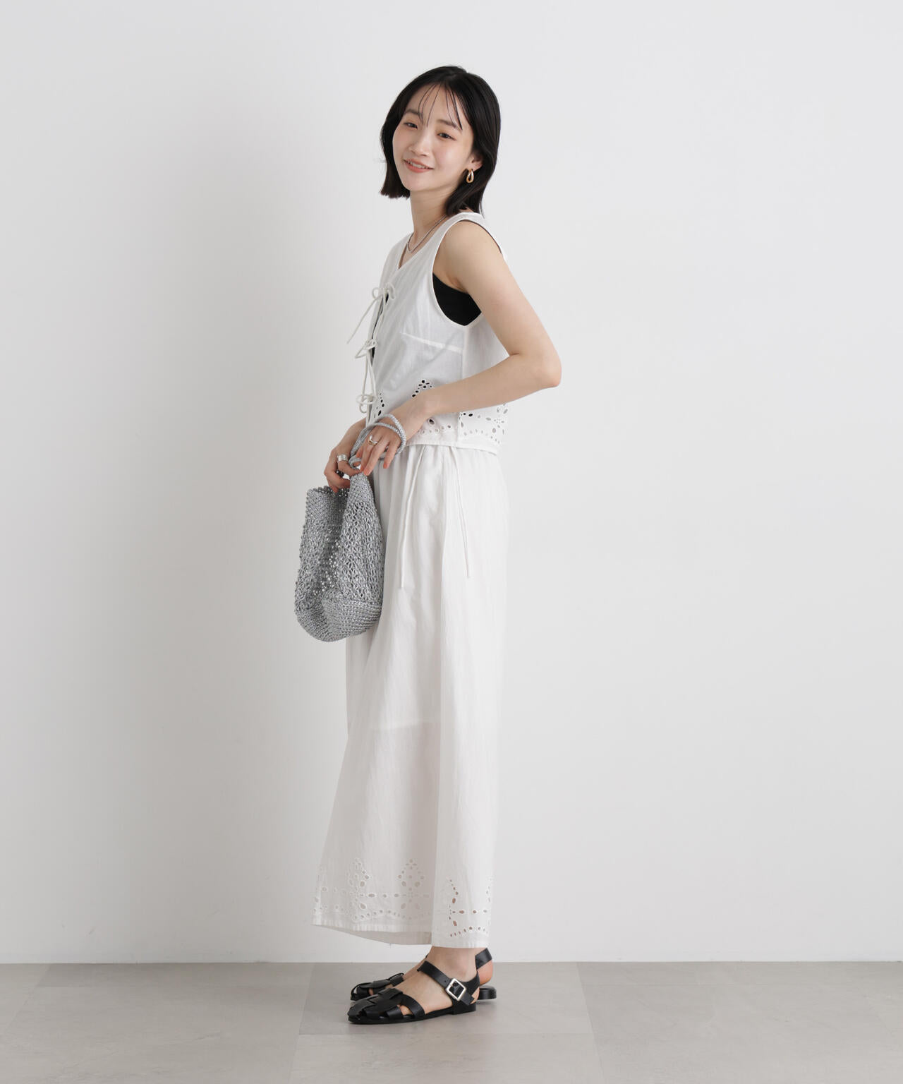 made in INDIA カットワークエンブロイダリージレ(セットアップ可)