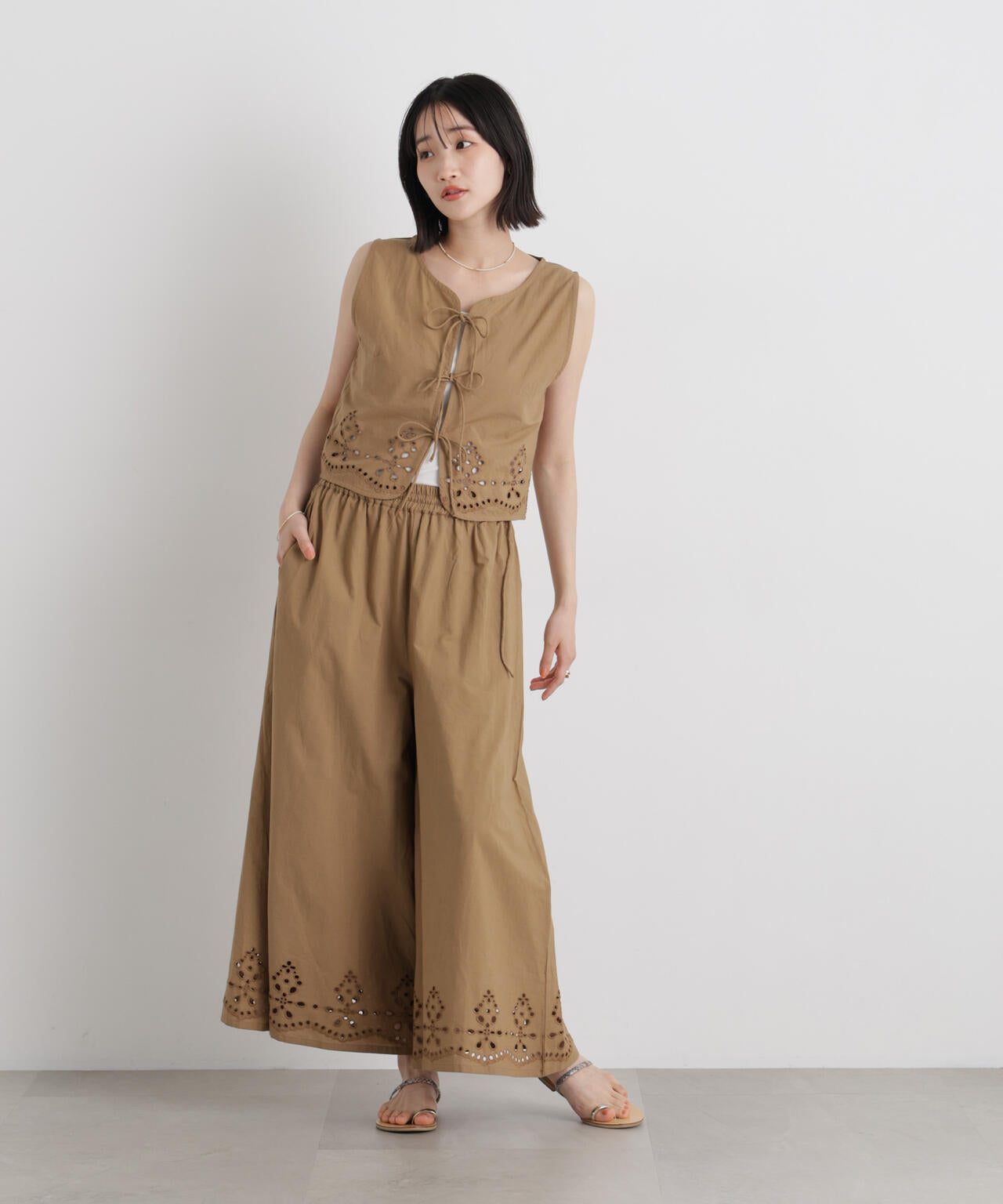 made in INDIA カットワークエンブロイダリージレ(セットアップ可)