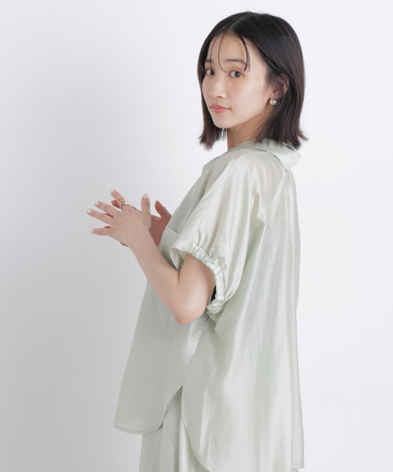 ソフトシアードルマン比翼ブラウス(セットアップ可)