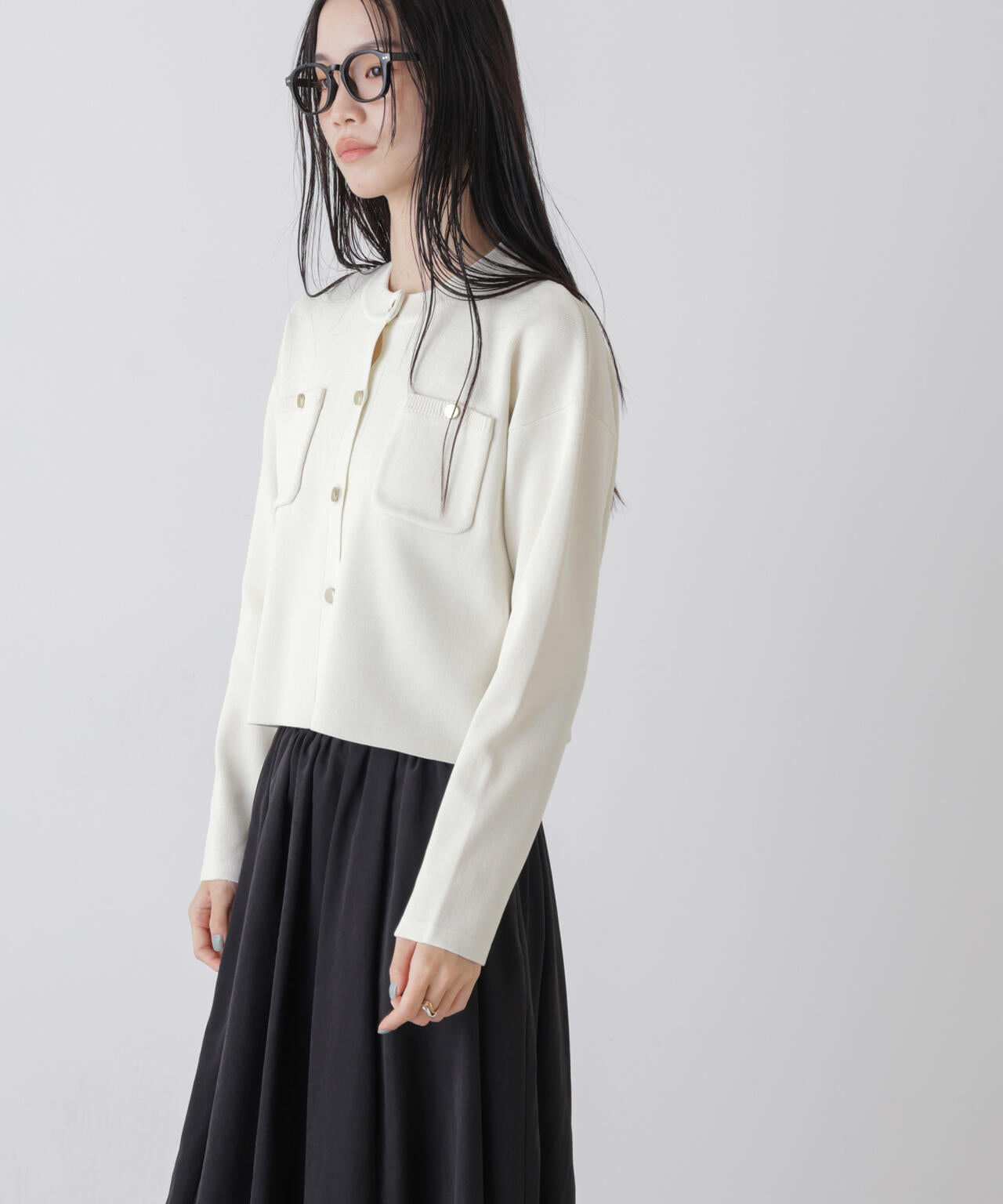 洗濯機洗可UVカット総針ニットカーディガン
