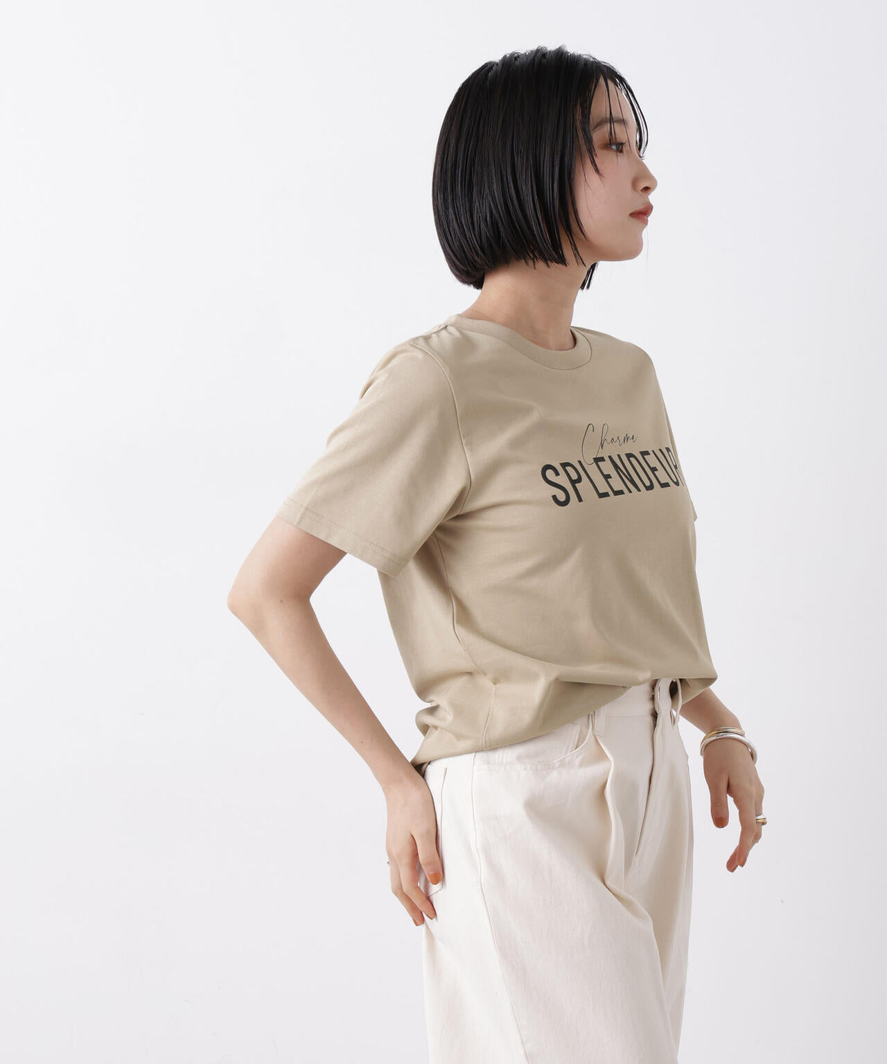 接触冷感&紫外線防止機能 ロゴプリントTシャツ
