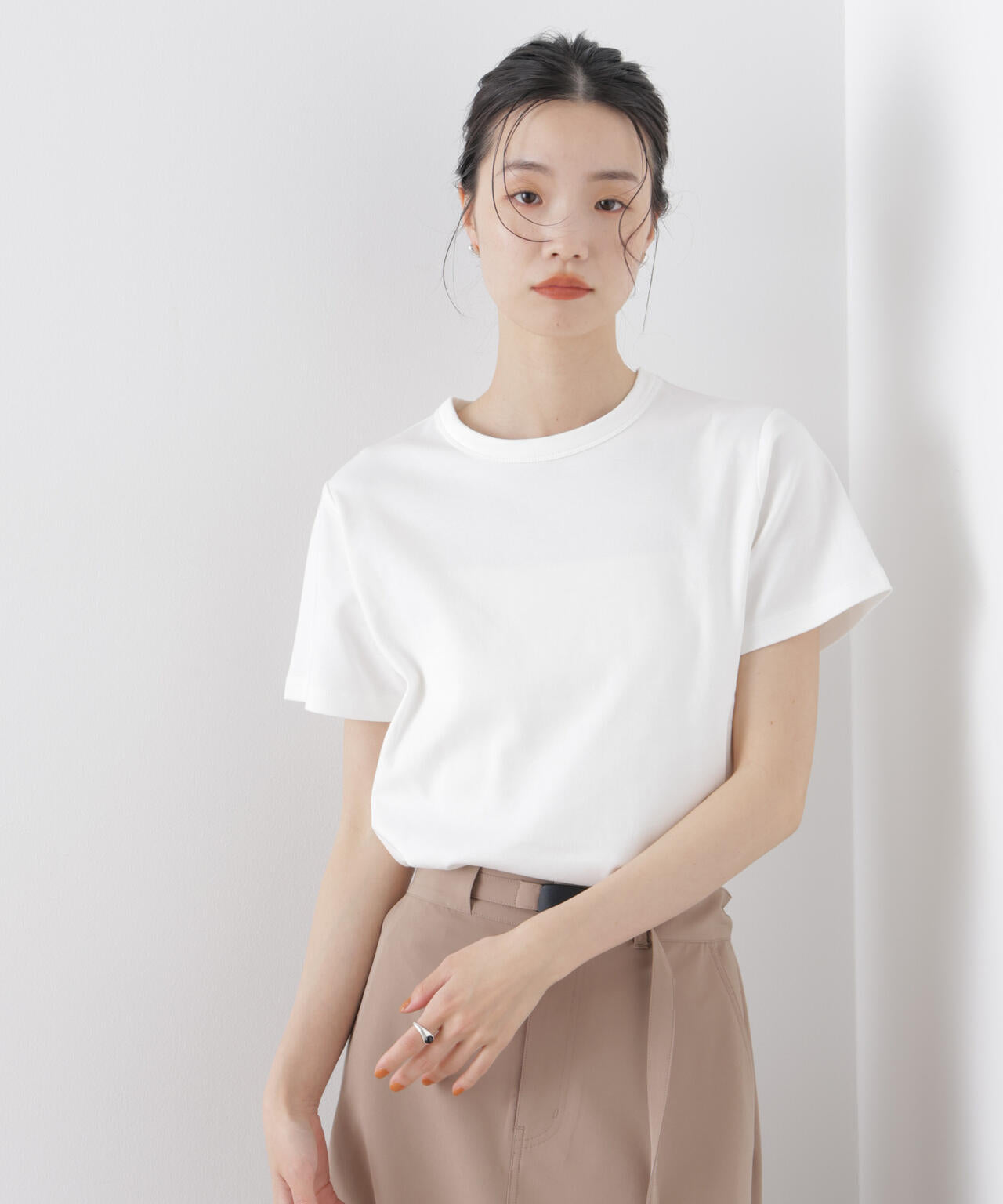 Repur加工 スムースシルケットクルーネックTシャツ