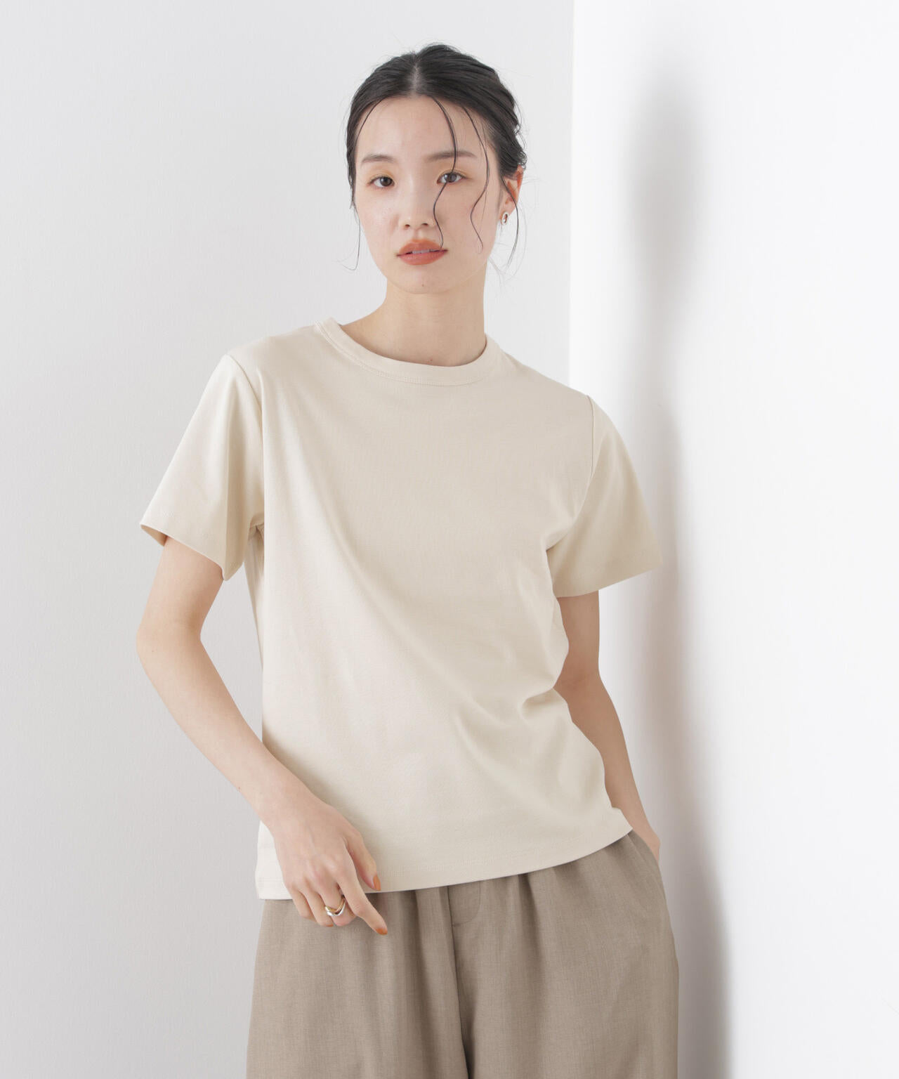 Repur加工 スムースシルケットクルーネックTシャツ