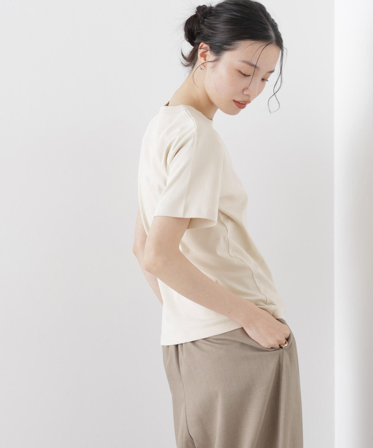 Repur加工 スムースシルケットクルーネックTシャツ