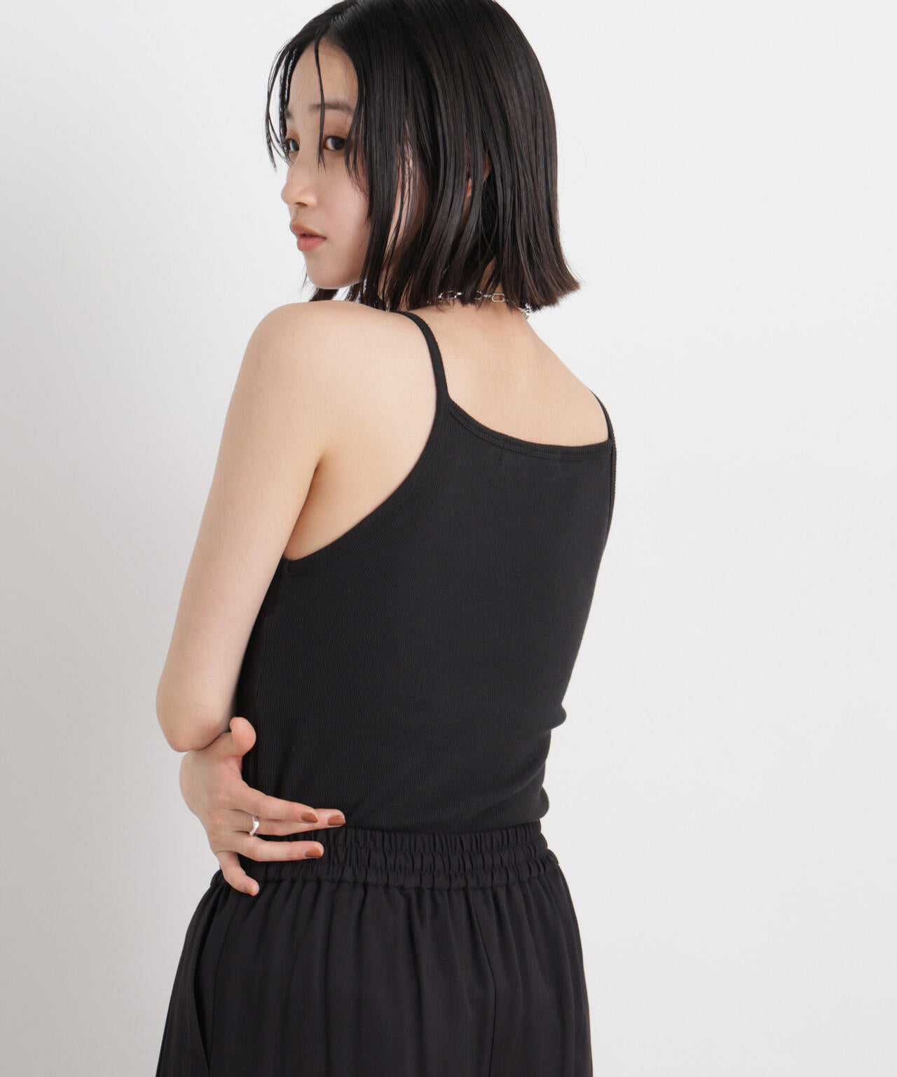 抗菌防臭リブカップ付きアメスリキャミ