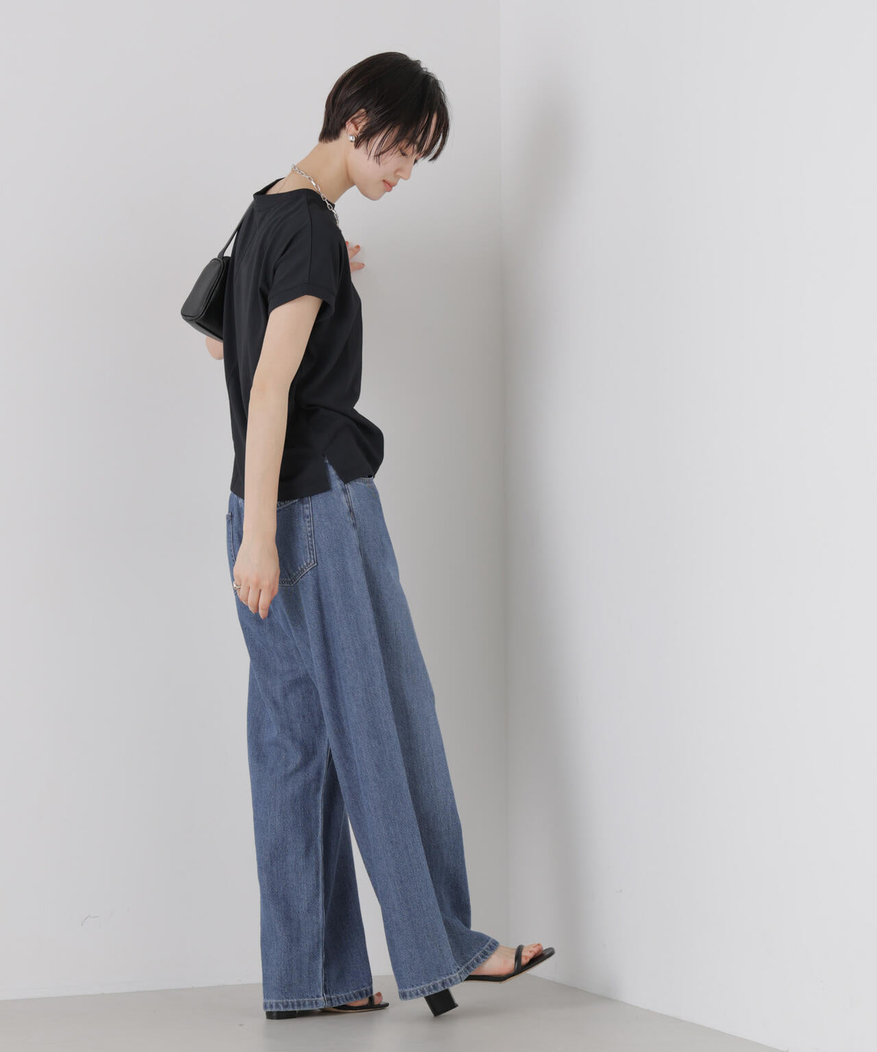 汗隠糸加工&多彩機能カットソー素材 ドルマンフレンチトップス