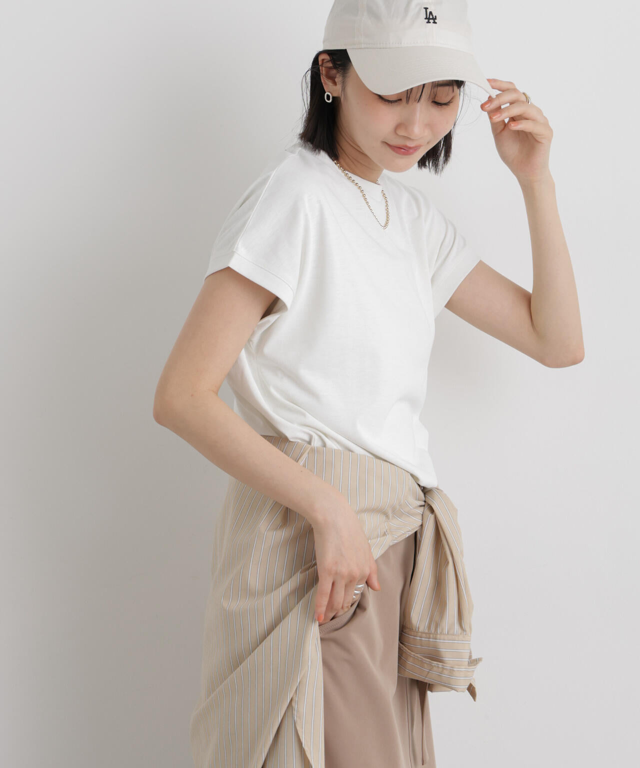 汗隠糸加工&多彩機能カットソー素材 ドルマンフレンチトップス