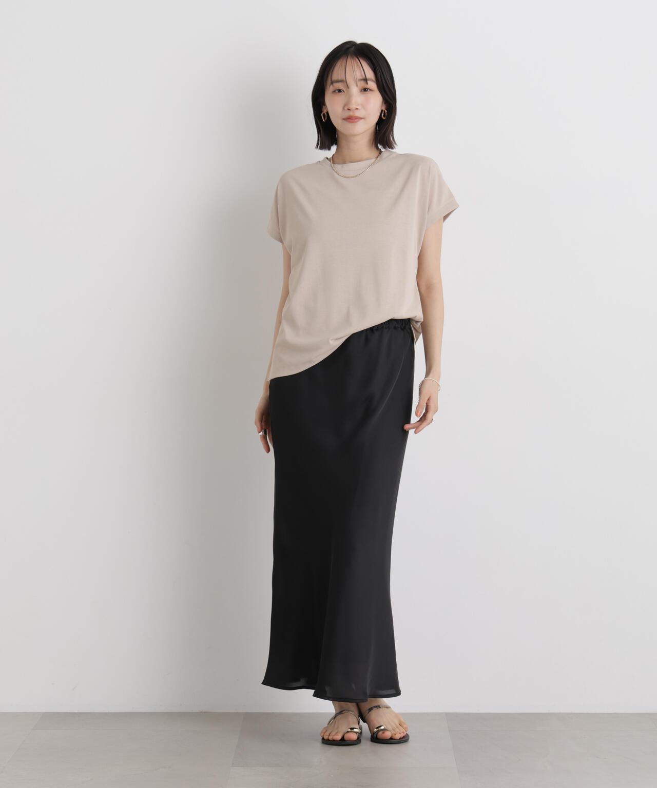 汗隠糸加工&多彩機能カットソー素材 ドルマンフレンチトップス