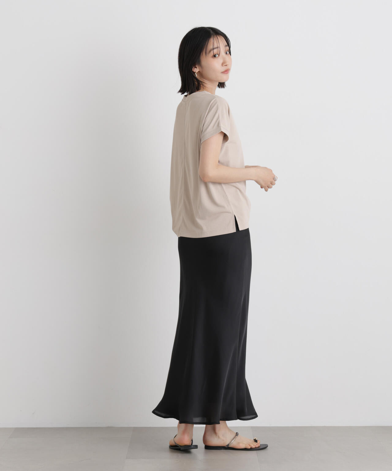 汗隠糸加工&多彩機能カットソー素材 ドルマンフレンチトップス