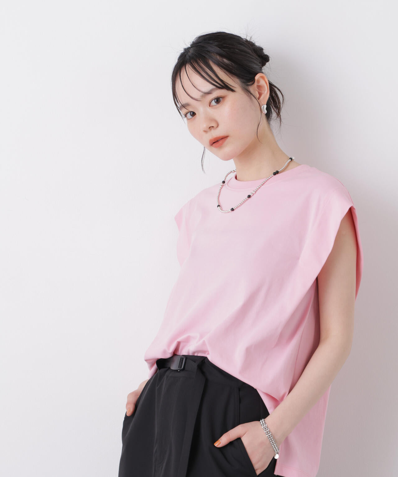 近赤外線&UVカット・吸水速乾機能 タックデザイントップス