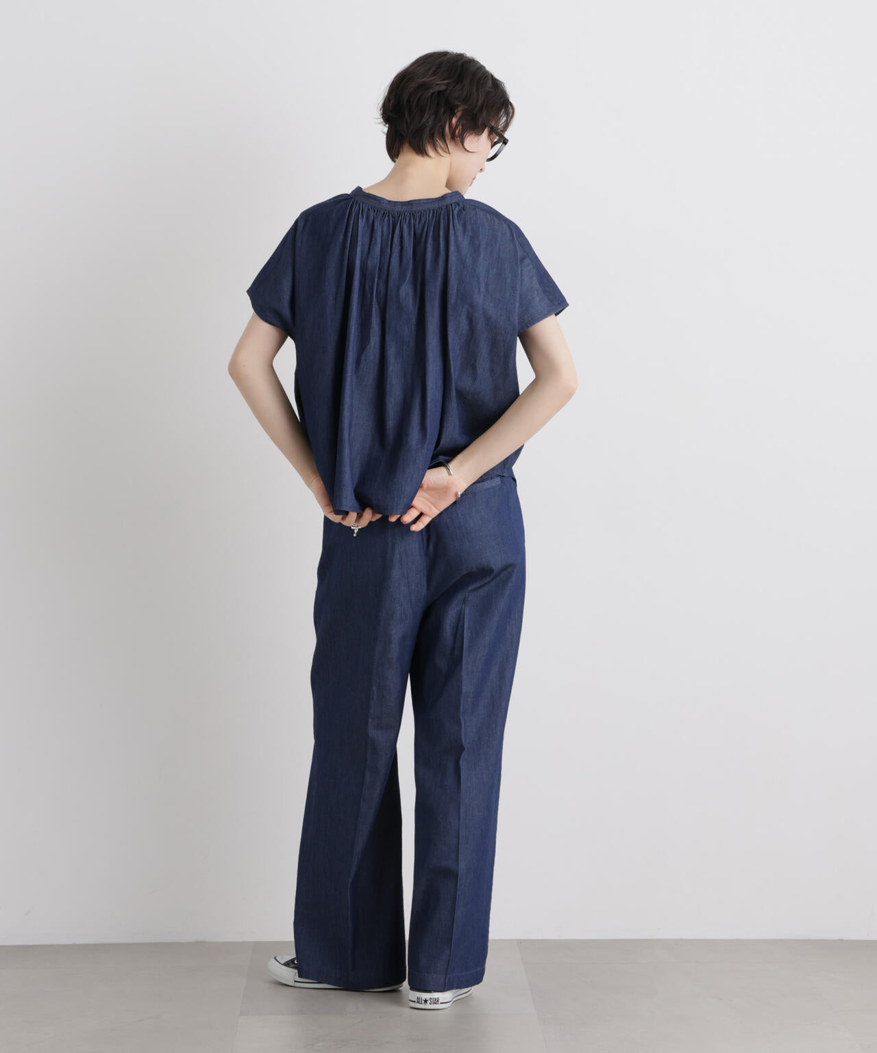 【追加生産】ライトオンスデニムドロストセンタープレスパンツ(セットアップ可)