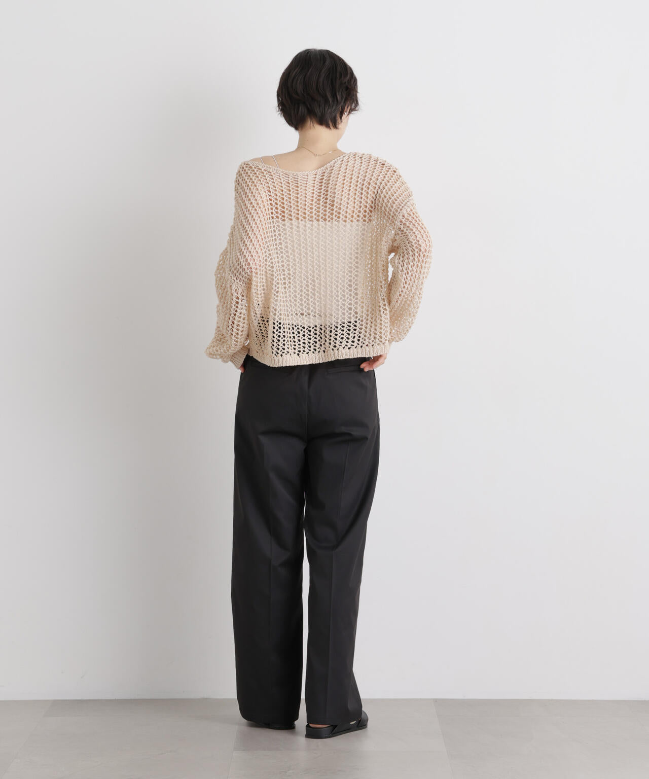 エバークリース加工ストレートセンタープレスパンツ