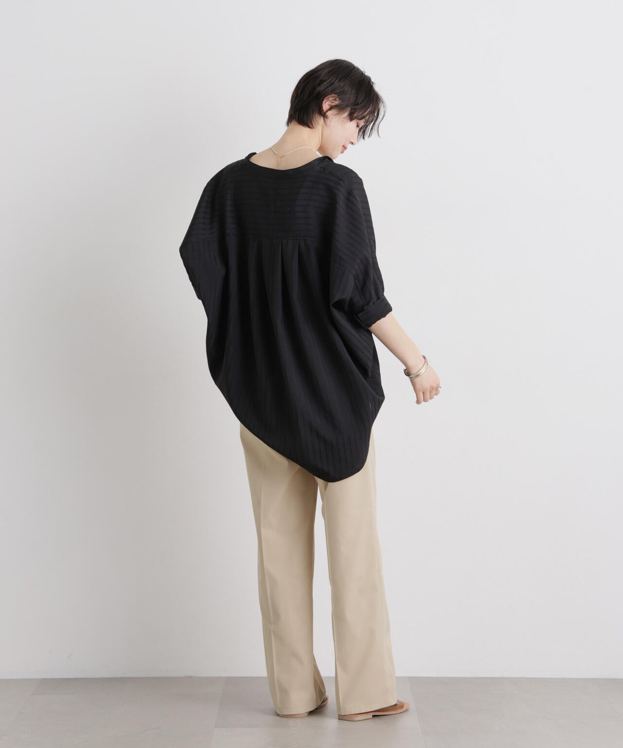 エバークリース加工ストレートセンタープレスパンツ