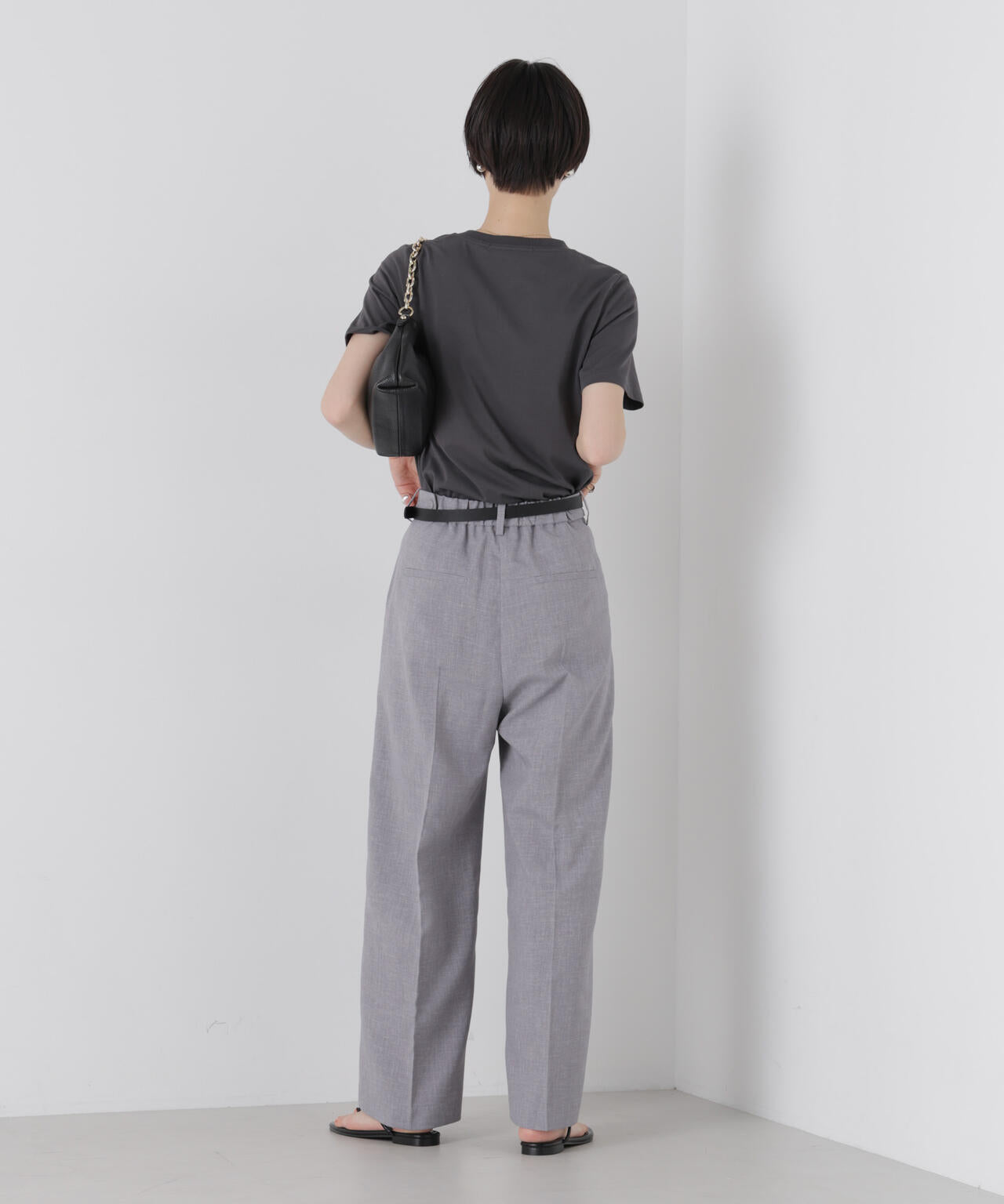 リネンライクワンタックセンタープレスパンツ(セットアップ可)