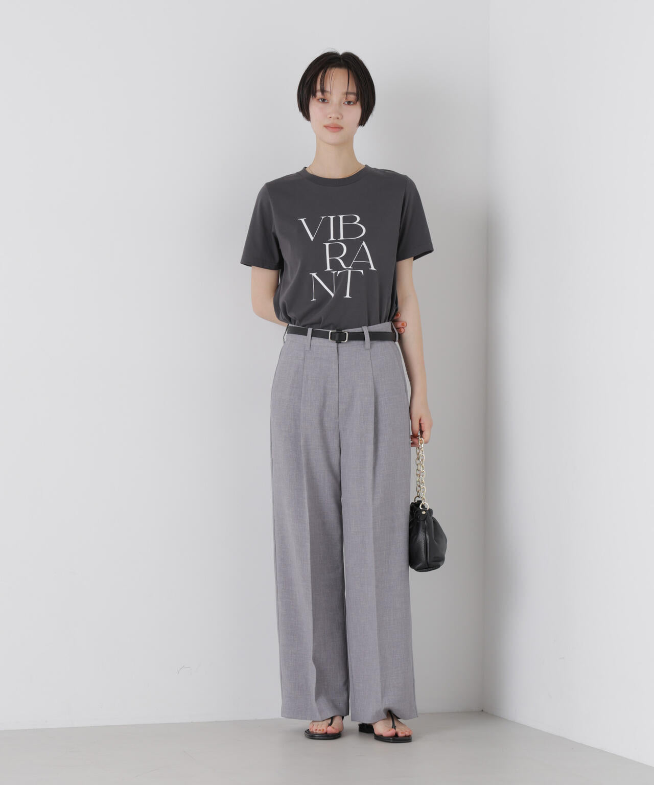 リネンライクワンタックセンタープレスパンツ(セットアップ可)