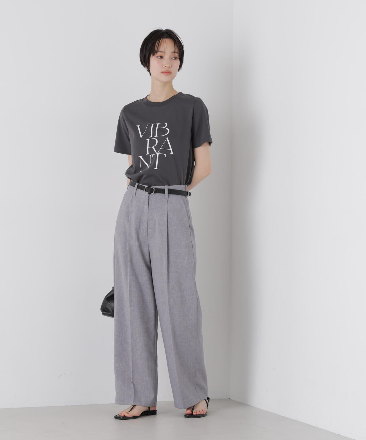 リネンライクワンタックセンタープレスパンツ(セットアップ可)