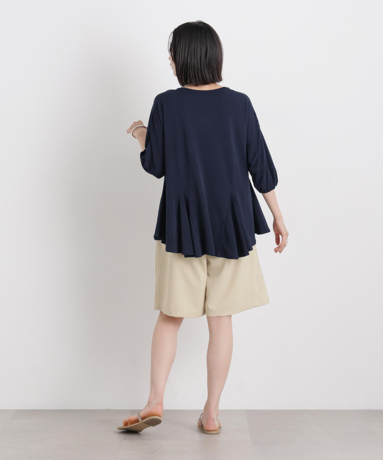 メランジストレッチベルト付ハーフパンツ(セットアップ可)