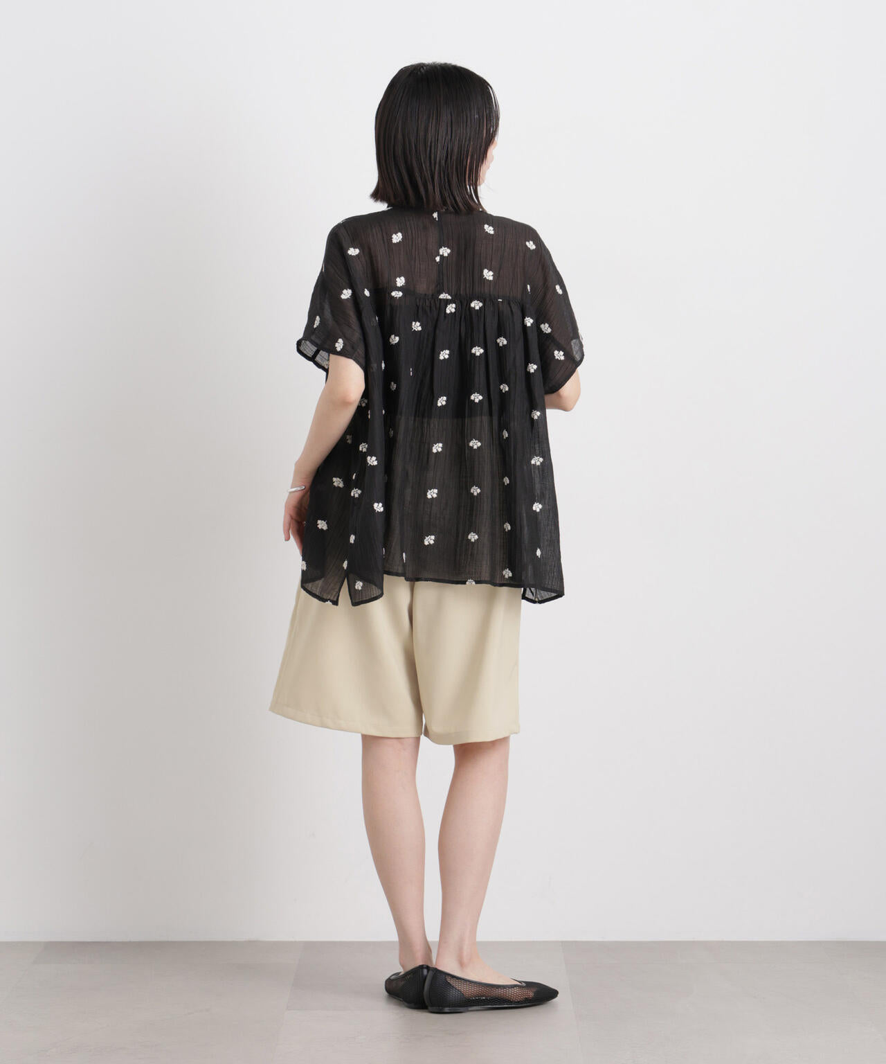 メランジストレッチベルト付ハーフパンツ(セットアップ可)