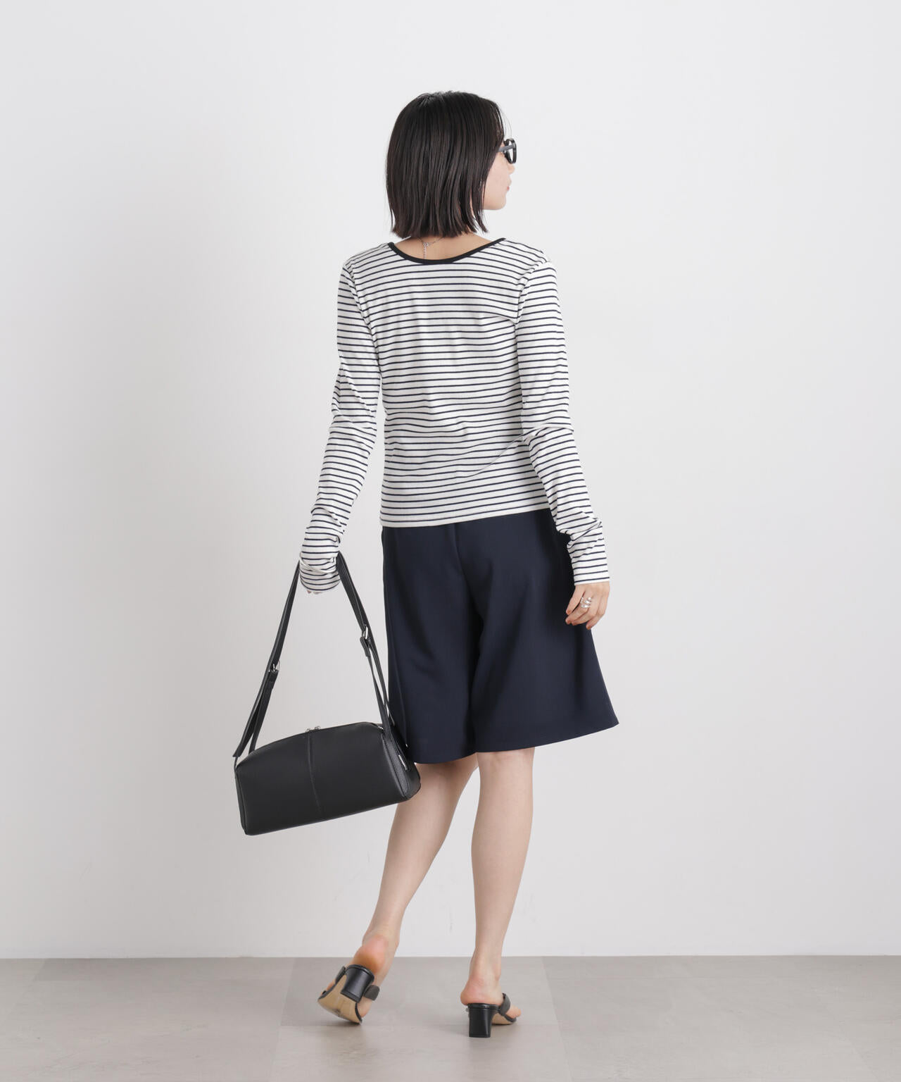 メランジストレッチベルト付ハーフパンツ(セットアップ可)
